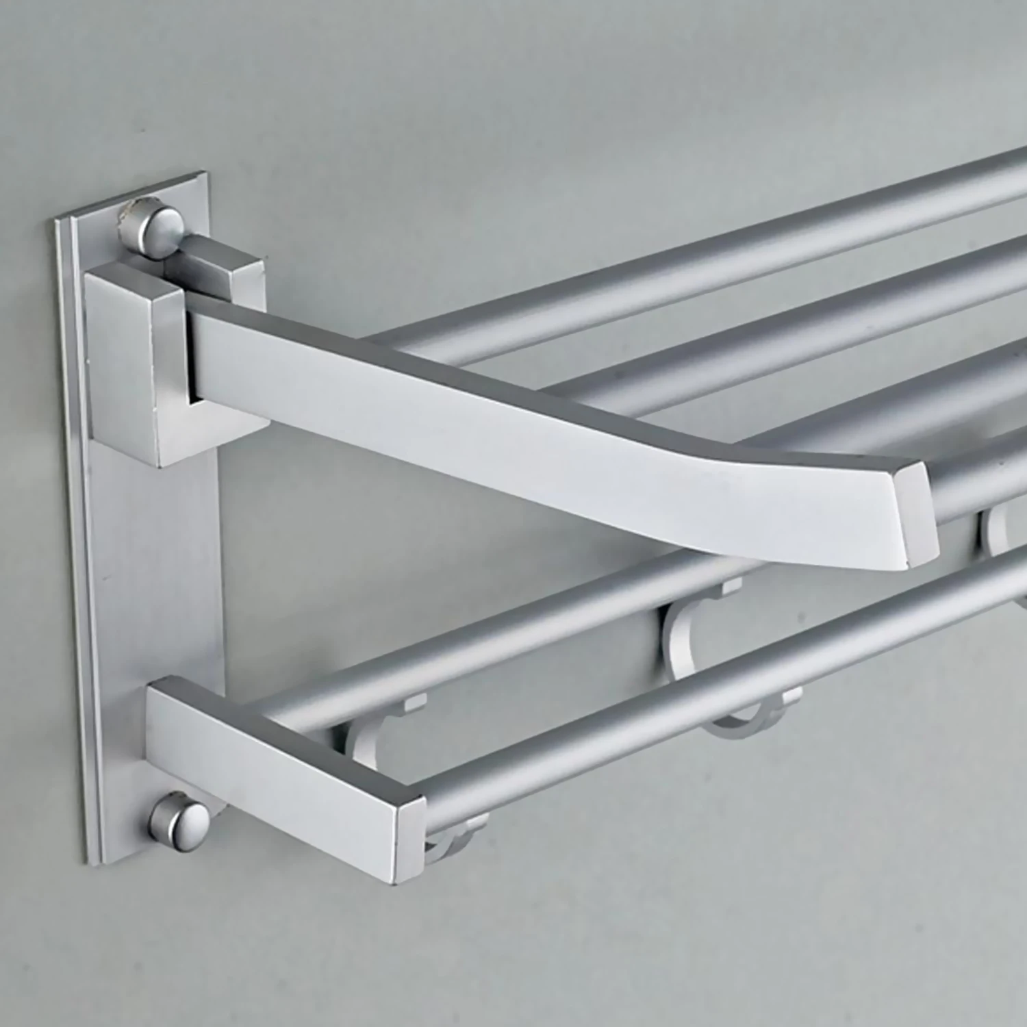 Складная двухслойная алюминиевая полка держатель для полотенец 48 см|storage shelf