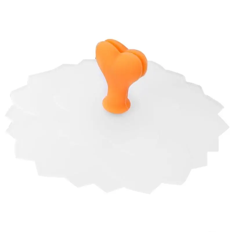 orange Милая Крышка для питьевой воды, силиконовая крышка для чаши против пыли, крышка для чашки, уплотнения, стеклянные кружки, крышка, универсальные многоразовые силиконовые Эластичные крышки - Цвет: orange