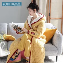 Банный халат зимний утолщенный банный халат из кораллового флиса, одежда для сна высокого качества, халаты размера плюс, женская одежда, банный халат, одежда для сна
