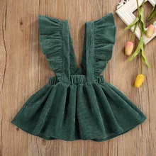 Pudcoco зимняя одежда для детей ясельного возраста, для новорожденных девочек; с оборками без рукавов в розницу; Мода вельвет платье принцессы наряды