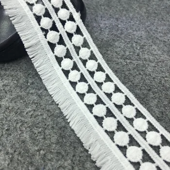 

5 Yards/5 Yards White Tassel Lace Dangling Fringe Lace Trims For DIY Sewing Craft 4.5cm Width
