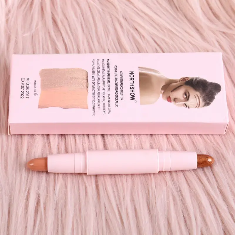 4 Двухсторонняя осветительная палочка Creme Highlight 3D Face Highlight& Bronzer Makeup Set. w - Цвет: 4