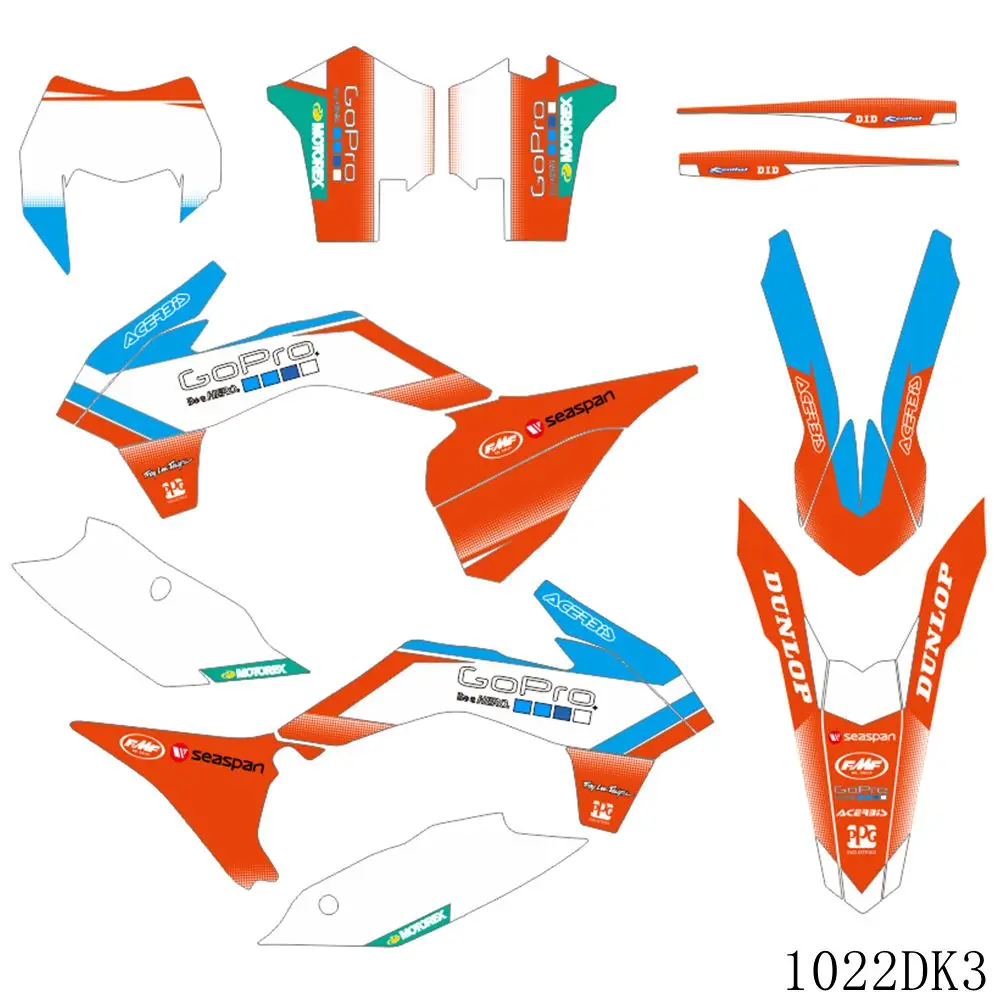 Полный Графика наклейки на мотоцикл фон заказ с номером для KTM SX EXC EXC-F 125 250 300 350 450
