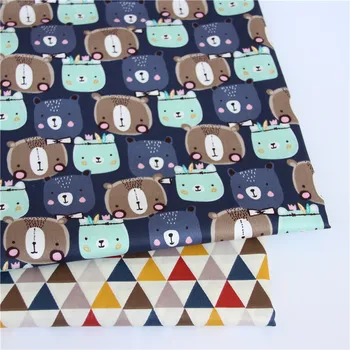 

Blue Bear Printed Cotton fabrics for DIY Sewing textile tecido tissue patchwork bedding quilting