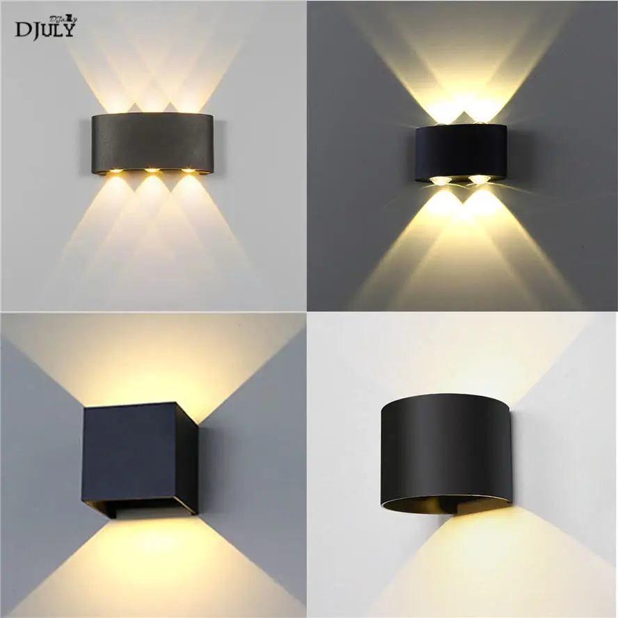 Nordic Black Square Semicircle Wall Lamp For Bedroom Stairs