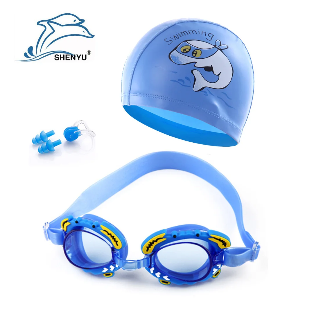 

Children Swimming Glasses Cartoon Swimming Goggles CHILDREN'S Swimming Goggles Swimming Cap Nasal Splint with Earplug 4700