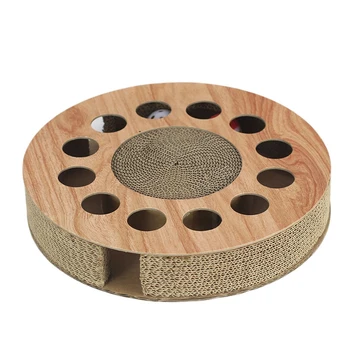 

Cat Toy with Sturdy Scratch Pad and 2 Jingle Balls, Suitable for Cats of All Ages