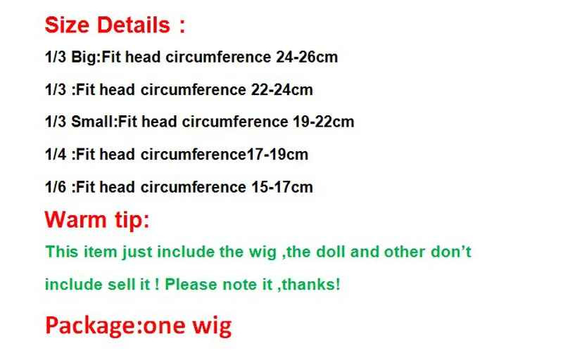 New Style 1/3 1/4 1/6 1/8 Bjd SD Wig Long Staight Hair High Temperature Fiber Wig For BJD Doll