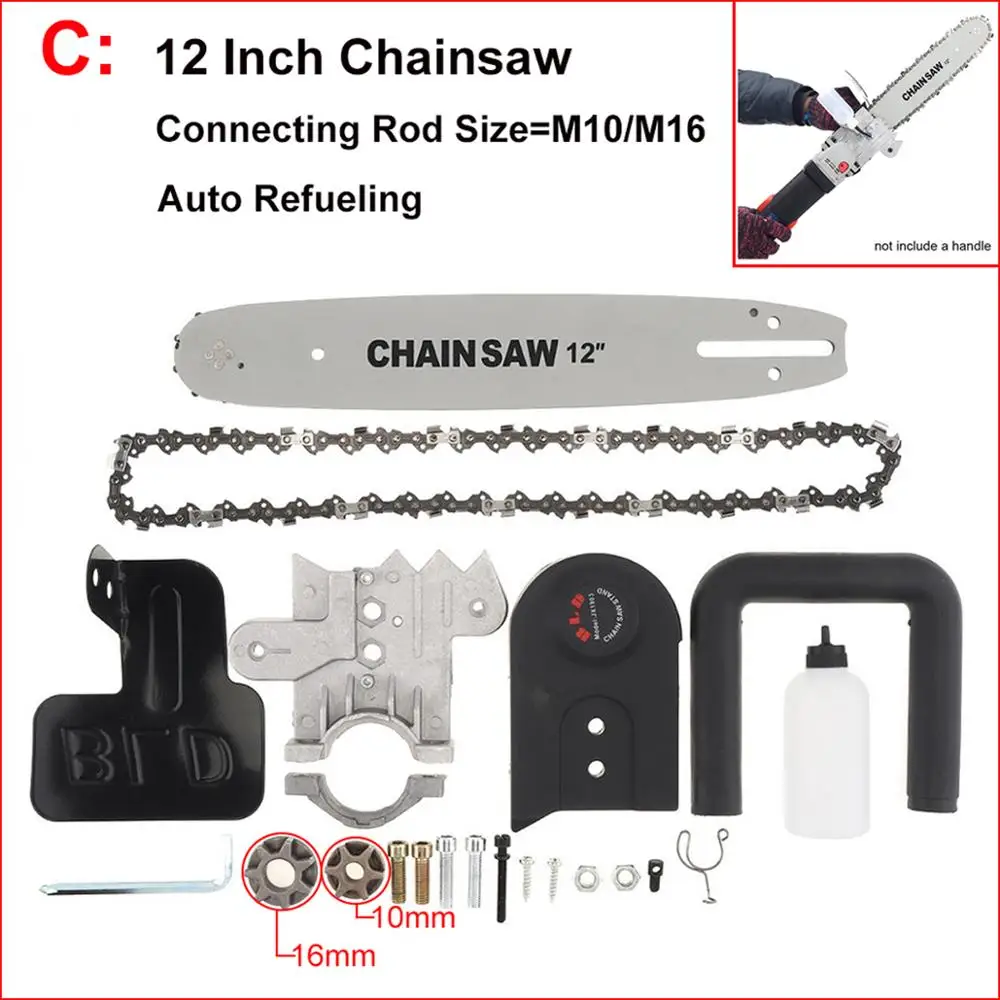 C 11,5/12 дюймов набор электрических кронштейнов для цепной пилы M10/M16, запчасти для электрической цепной пилы для угловой шлифовальной машины, электрическая пила для резки древесины - Цвет: C