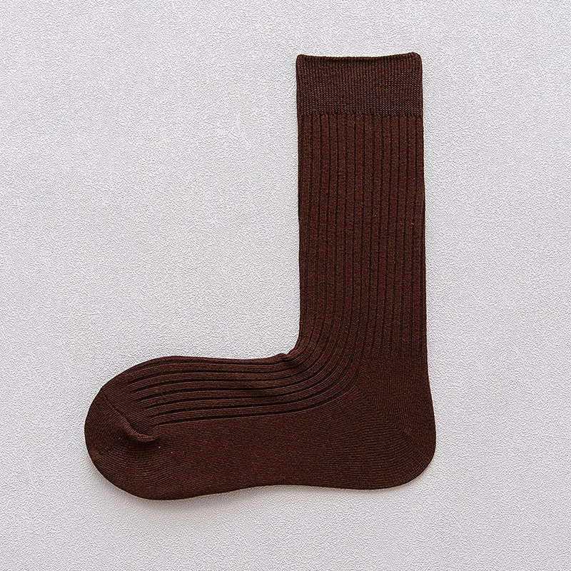 Новые женские хлопковые носки осень-зима удобные повседневные Дезодорант антибактериальный Нескользящие однотонные носки для женщин - Цвет: Dark Coffee
