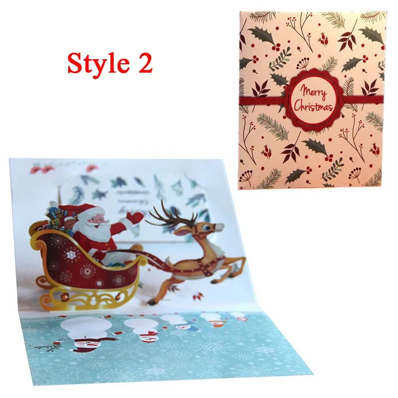 Бумажные 3D открытка подарки ручной работы рождественские колокольчики открытки приглашения Красочные Творческие рождественские открытки поздравления