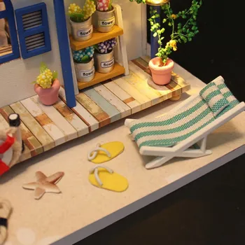 

Creative Handmade DIY Fairy Wooden House Kits Durable 3D Log Cabin Assembly Toy LED Furniture Small House Kits Gift