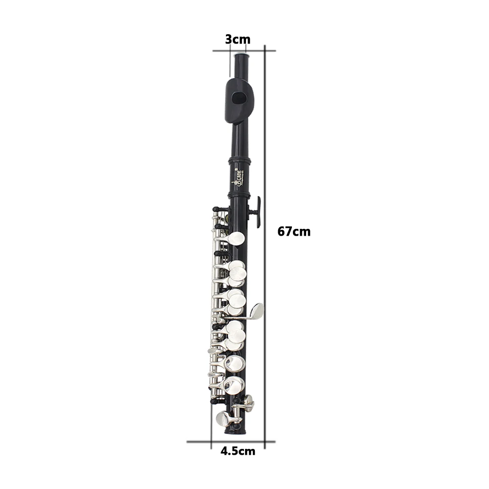 

Piccolo Ottavino Half-size Flute Silver Plated C Key Cupronickel with Cleaning Cloth Screwdriver Padded Box
