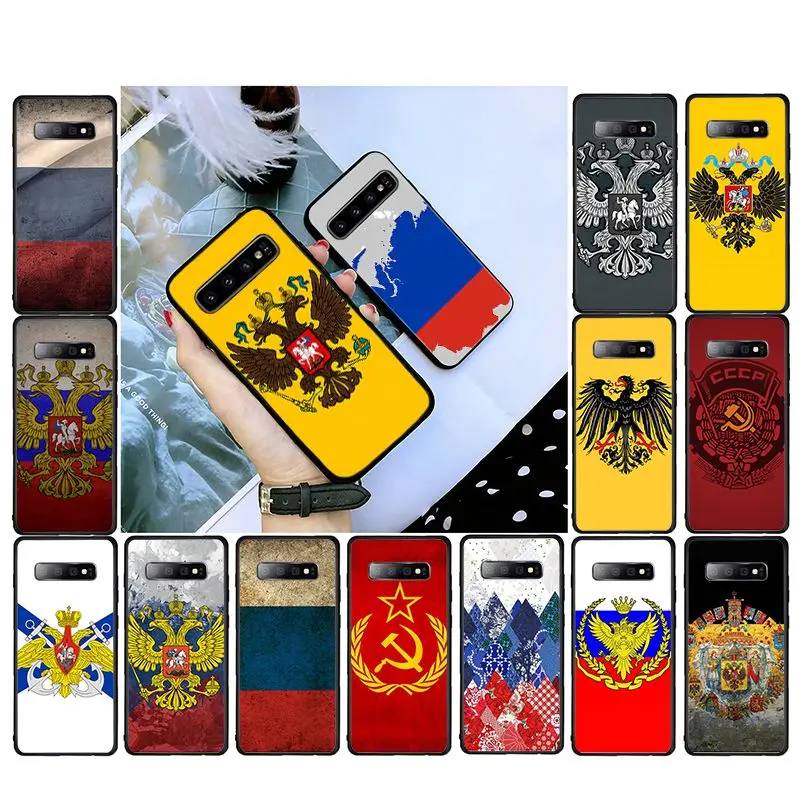 Чехол для телефона с флагом Российской Федерации черный чехол samsung S9 plus S6 edge S7 S8 S10