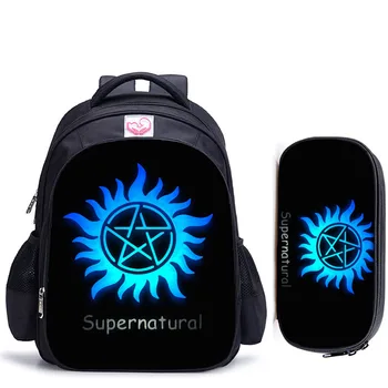 

16 Inch Supernatural Dean Sam Winchester Children School Bags Orthopedic Backpack Kids School Boys Girls Mochila Infantil Bags