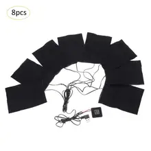 USB заряженный грелка для одежды 5 в грелка из углеродного волокна Электрический нагревательный лист 1 8 подушечек обогрев грелка коврик для жилета куртка