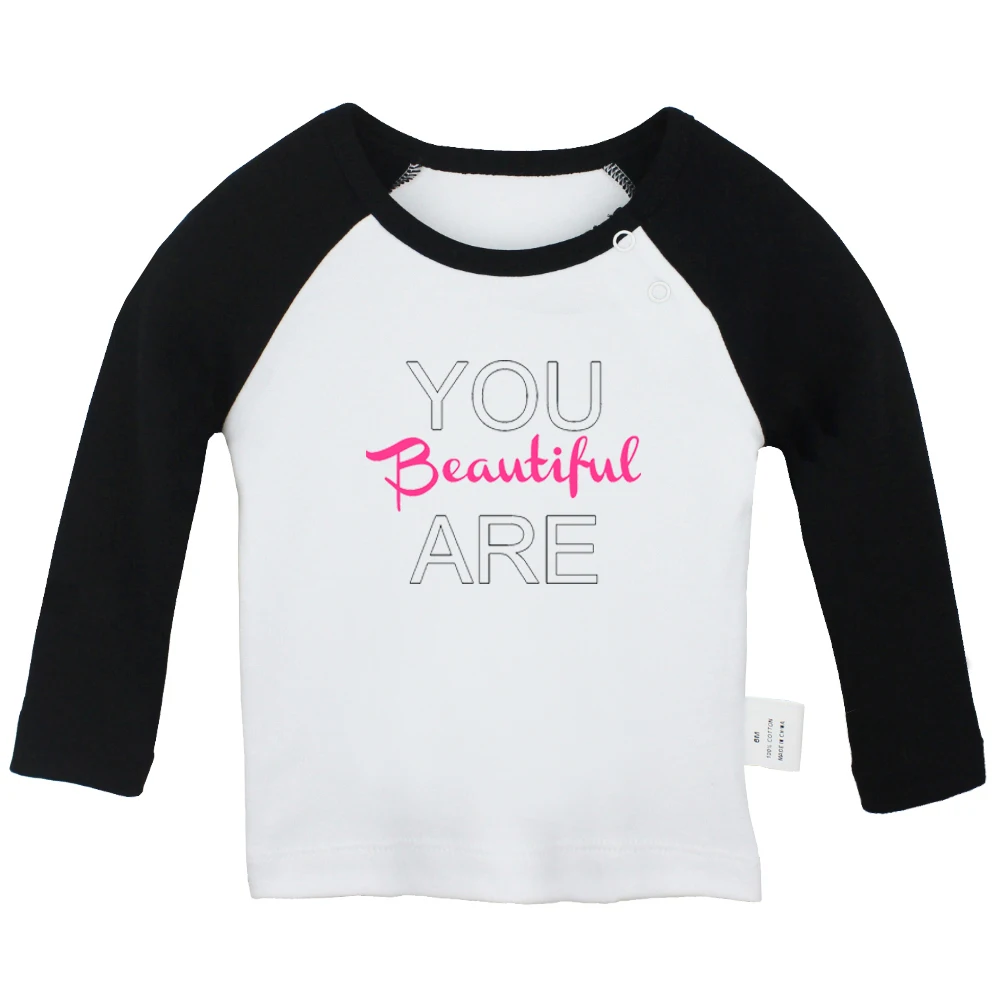 Футболка для новорожденных мальчиков и девочек с принтом «Fight Cancer You Are Beautiful»; хлопковая футболка с длинными рукавами и принтом для малышей - Цвет: JcBabyYCB2092C