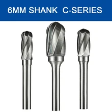 

6mm Shank Carbide Burr Bit Rotary File Tungsten Steel Grinder 6-16mm Grinding Head for Metal Wood Milling Polishing Grinding