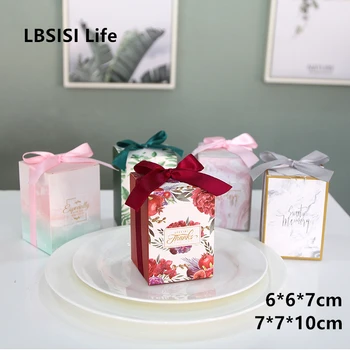 

LBSISI Life Wedding Candy Sugar Cookie Box Creative Chocolate Gift Baby Shower Thank You Birthday Party Favor Boxes With Ribbon
