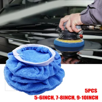 

5pcs Car Polisher Pad Bonnet Max Waxing Bonnet Buffing Cover Autocare 5-10Inch Royal Blue Car Polisher Pad Accessori Auto