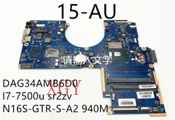 Carte mère originale pour hp 15 ax 15 bc TPN Q173, entièrement testée, 4g, w/I7 6700HQ, N16P GT A2 