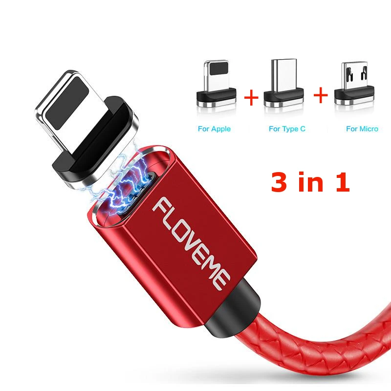Магнитный кабель 3A 1 м type C mi cro USB кабель передачи данных для быстрой зарядки для Xiaomi mi 8 A2 Pocophone F1 для i-Phone 11 Pro Max