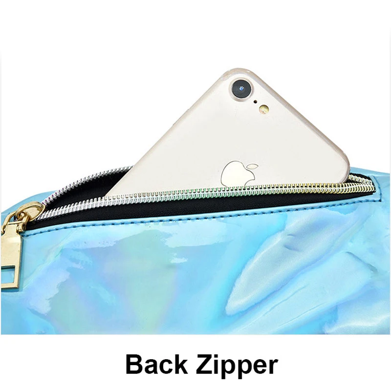 Holographic Fanny Pack for Women Shiny Waist Bag Men Hologram Hip Bum Bag Laser Chest Pocket with Adjustable Strap for Party