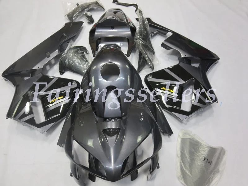 Silver and Black Топ(литьевая форма) ABS мотоцикл полный комплект обтекателя Подходит для Honda CBR600RR F5 2005 2006 Обтекатели Repsol Man power - Цвет: Silver and Black