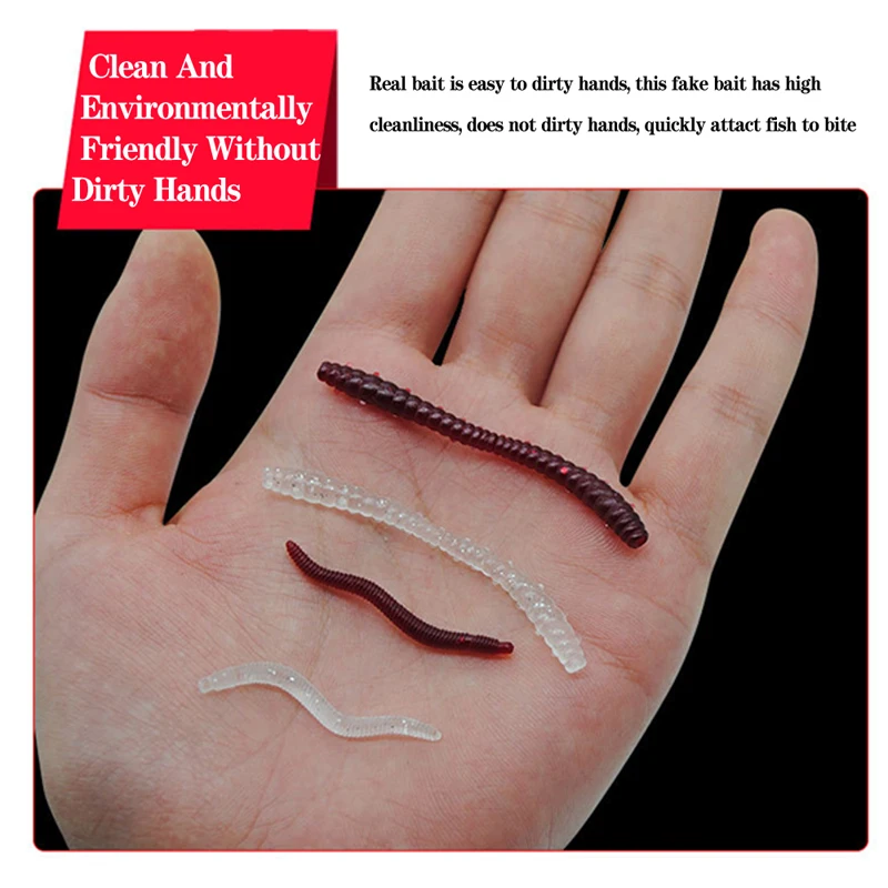 50pcs/Pack Realistic 3.5cm/5cm Simulation Earthworm Bite Grub Soft Worm  Artificial Fishing Tackle Lure Soft Bait Wholesale - AliExpress