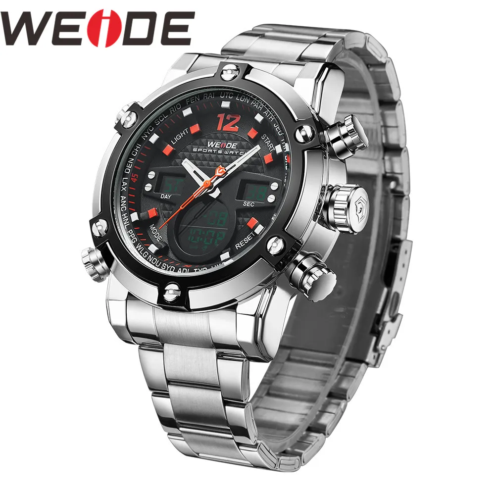 

WEIDE Watch Reloj Hombre Military Quartz Wrist Watch Dual Time Zone Tops Brand Watch Design Alarm Relogio Masculino Mens Watches