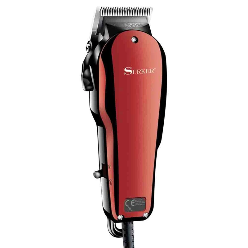 Surker Sk-710 электрическая машинка для стрижки волос Ретро масляная голова сдвига разъем постоянного тока Регулируемая машинка для стрижки волос салонная укладка инструменты с Европейским штекером - Цвет: Red