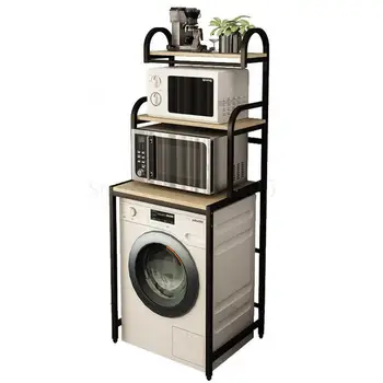 

Roller Washing Machine Storage Rack Floor Flip Balcony Washing Machine Shelf Above The Wave Wheel Bathroom Storage Rack