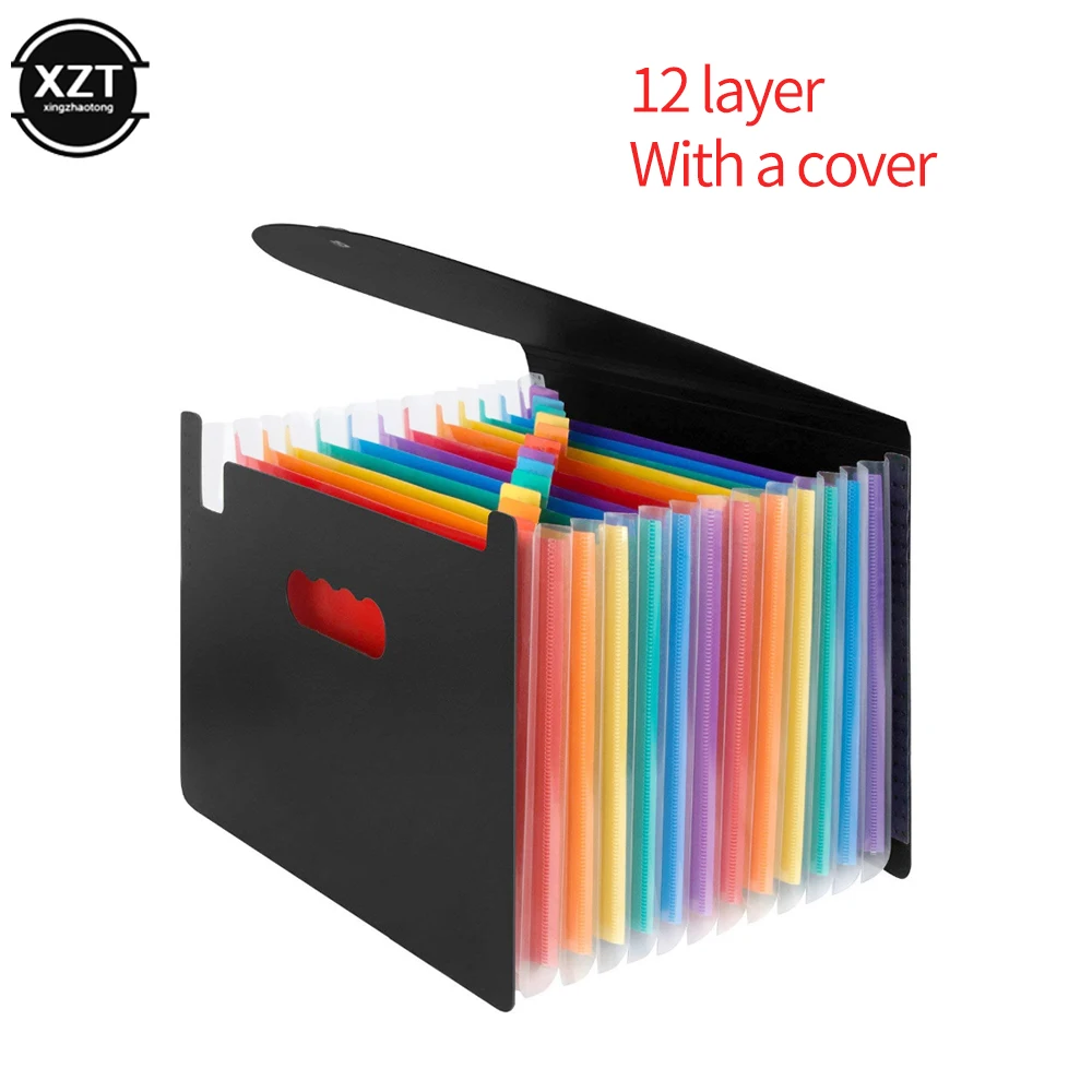 12/24 Pockets Expanding File Folder A4 Organizer Portable Business File Office Supplies Student Document Holder Large Capacity