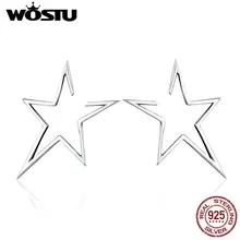 WOSTU бренд Аутентичные 925 пробы серебряная звезда светильник серьги-гвоздики в виде капель с кристаллами в форме Для женщин Модные украшения Bijoux(украшения своими руками) подарок CQE107