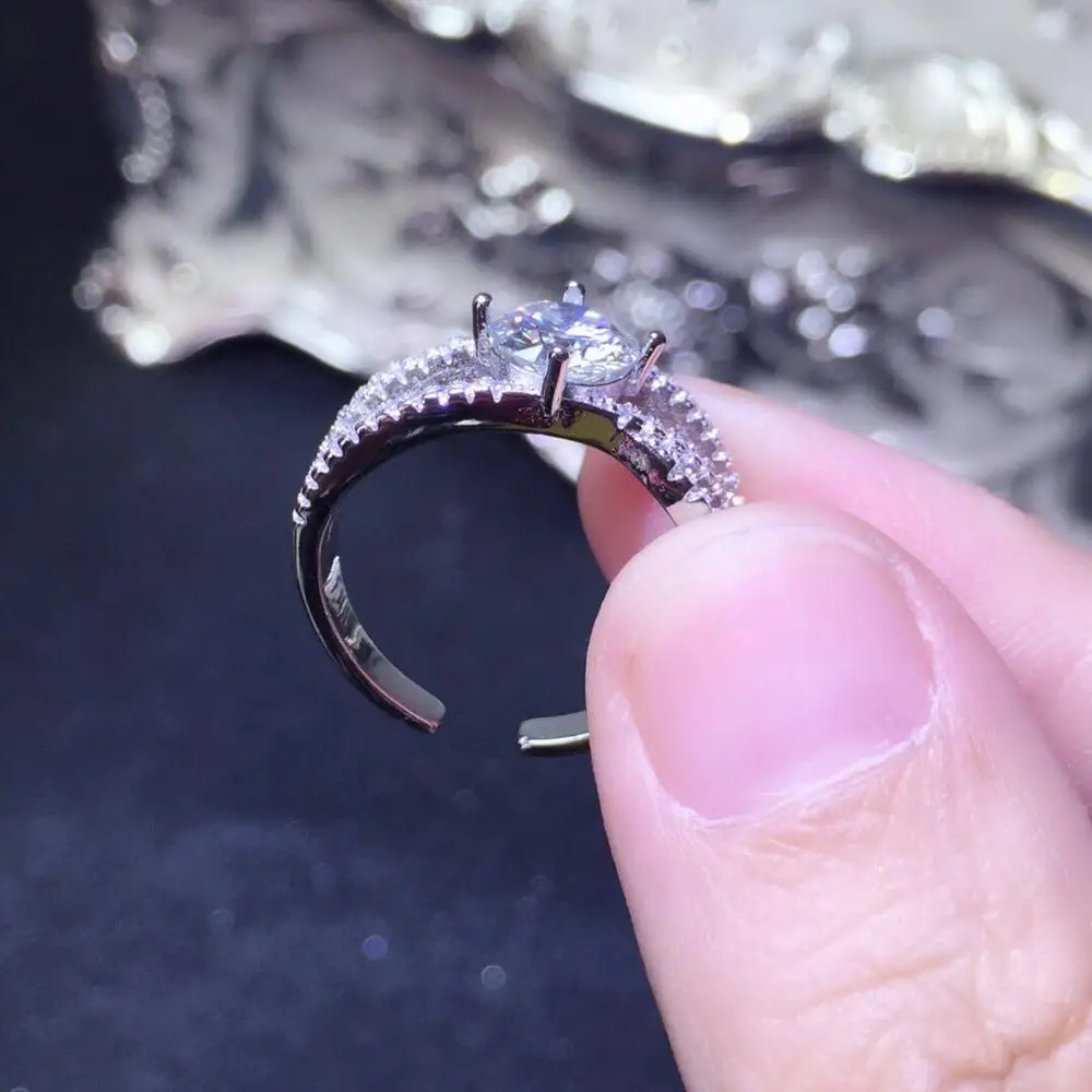 Kkmall Store круглое серебряное кольцо Moissanite 1.00ct D VVS роскошное кольцо Moissanite серьги-гвоздики Moissanite серебряное кольцо 925