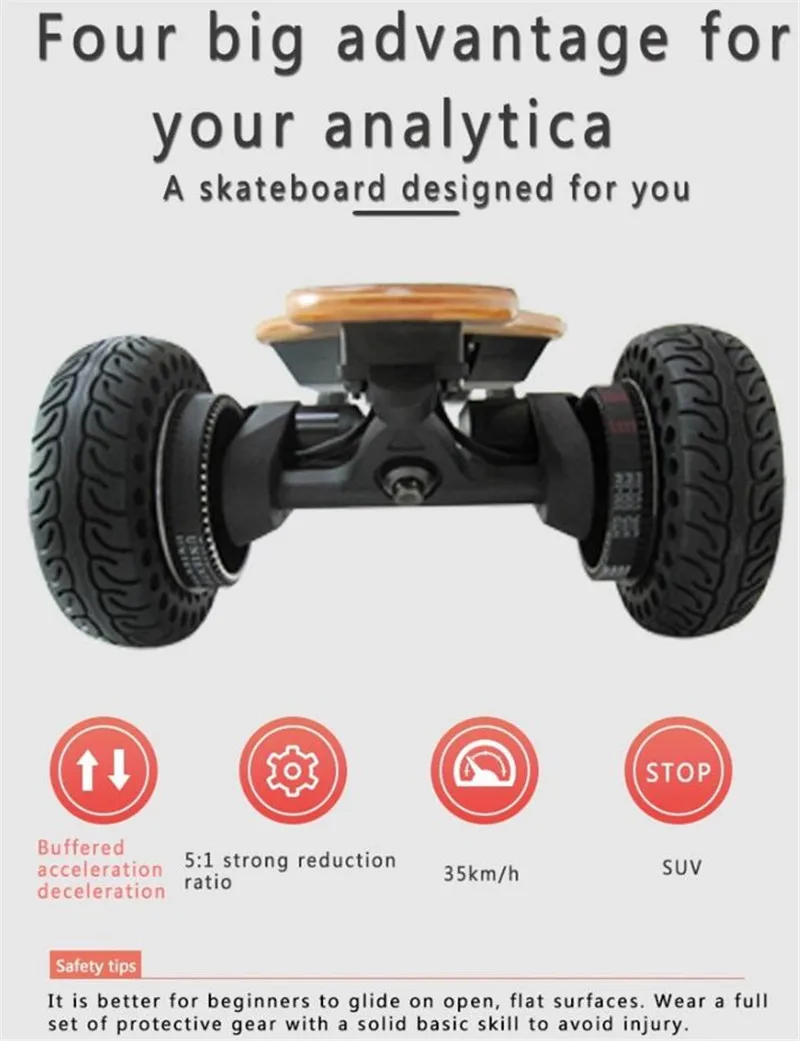 4 Wheels Electric Skateboard Scooter Offroad Dual Motor Electric Scooters Eectric Longboard Skateboard For Adults Dual Use    (2)