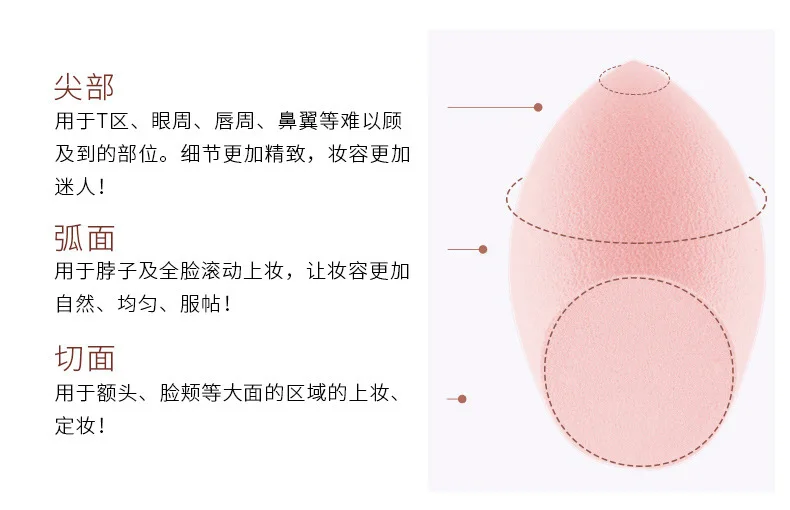 Hydrophilic Non-Latex Cosmetic Egg Wet And Dry Dual Purpose Oblique Water Droplet Gourd Powder Puff pao shui da Sponge Makeup Eg