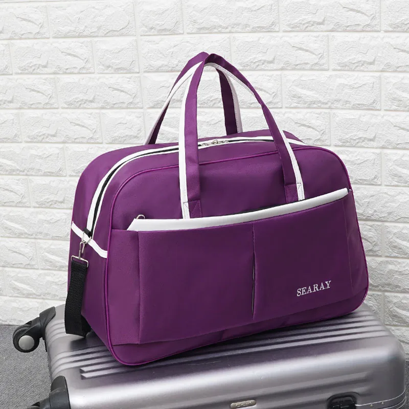 Унисекс прочная дорожная сумка Оксфорд сумка мужская мода viaje Duffle Tote Большой Sac De повседневные сумки на плечо для женщин XA817WB - Цвет: Purple