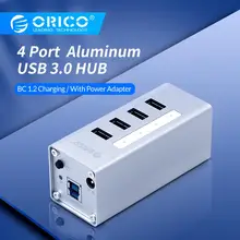 ORICO 4 Порты и разъёмы Алюминий высокое Скорость Многофункциональный USB 3,0 концентратор с Мощность HDMI DVI Переходник HDMI DVI и кабель для передачи данных usb переключатель-серебро(A3H4