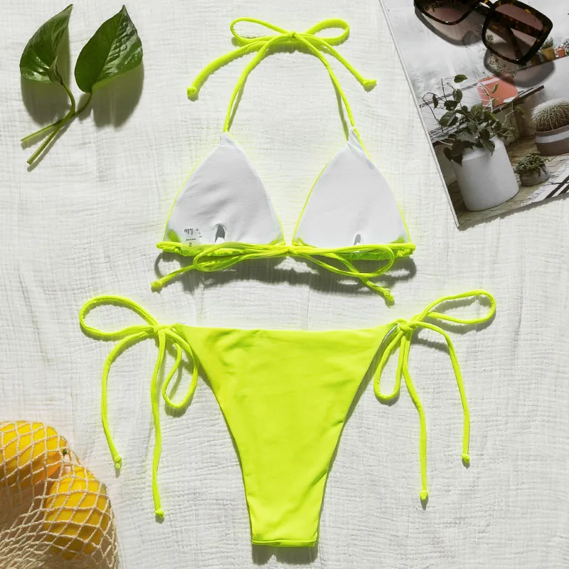 Haed205fbe8d141d0b1e254415d449bfbw Bikinx Neon bikini thong biquini High cut swimwear women Sexy push up brazilian swimsuit female bathing suit Micro bikini 2019
