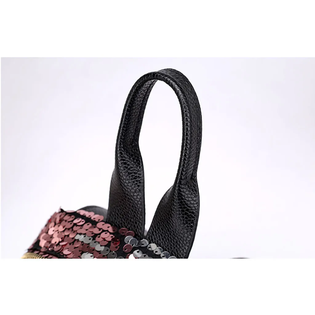 Women's Backpack zipper PU Sequins Backpack Fashion Girl Sequins School Bag Backpack Travel Shoulder Bag Wild Leisure Bag