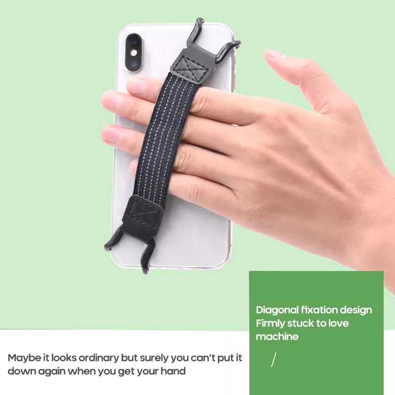 

1PCS Black New Universal One Strap Holder Mobile Phone Tablet Finger Grip Elastic Band Holder Phone Anti-slip Drop-proof Phone