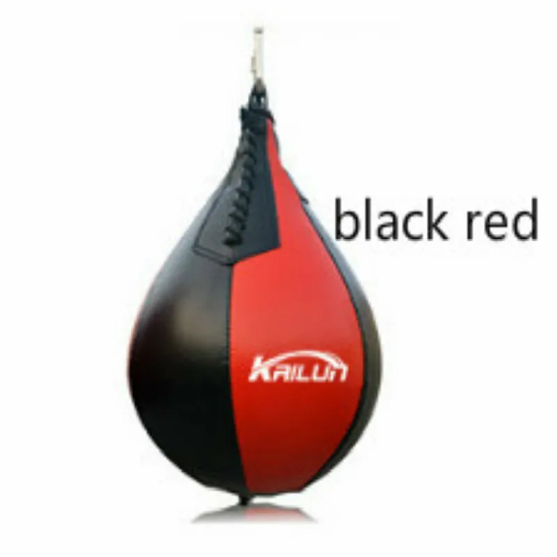 Inflatable Suspension Boxing Pear Ball Equipment PU Boxing Training Punching Bag Professional Fitness Boxing - Цвет: Pear Black Red