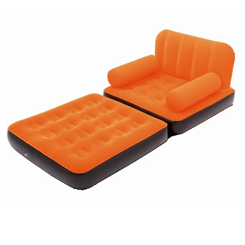 5 in 1 Outdoor Home Garden Inflatable One Seat Sofa Bed Camping Chairs Air Sofa Bed Blow UP Lounger