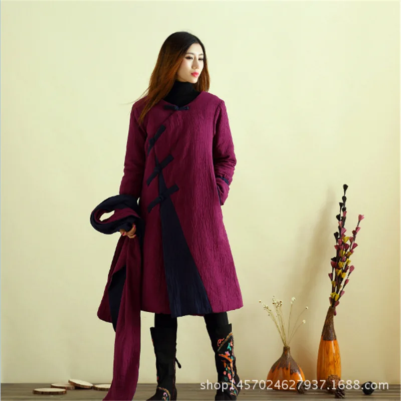 

ASA Woo 19 Years Winter New Style Cotton-padded Clothes Korean-style Stand Collar-Style Long Loose Warm Cotton-padded Clothes Co