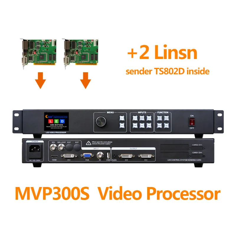 300S with 2 TS802D SDI видео процессор MVP300S с полноцветной светодиодной передающей картой ts802d msd300 s2 t901 в помещении светодиодный экран p5 - Цвет: 300S with 2 TS802D