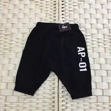 Летняя одежда; стиль; хлопковые детские шорты на гусеничном ходу; черно-белые штаны с рисунком; размеры 120-160