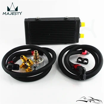 

Small 9.5"x5.5"x1.58"Core Dual Pass Bar & Plate Oil Cooler w/80 Deg thermostatic Filter Adapter Kit