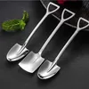 2PCS/set Stainless Steel Iron Shovel Spoon Coffee Ice Cream Spoon Engineering Shovel Retro Cute Square Head Spoon Kitchen Gadget ► Photo 2/6