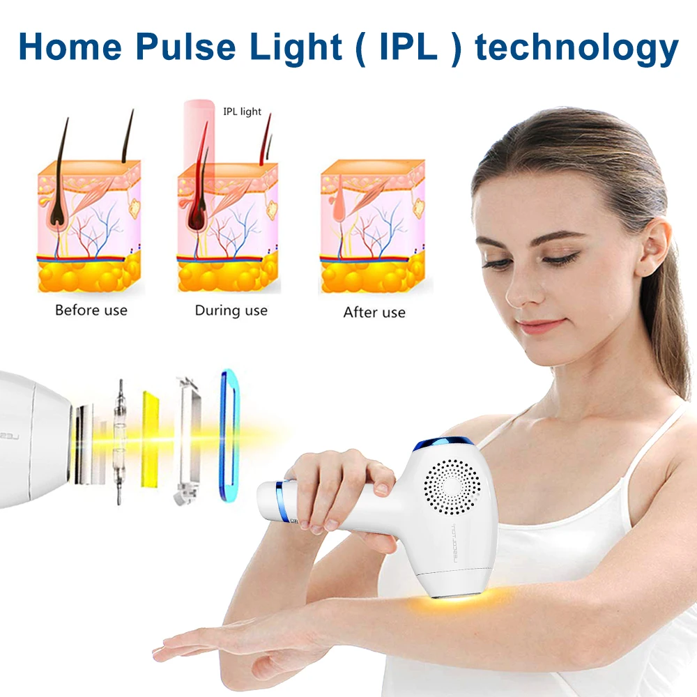 

Cold Feeling IPL Permanent Hair Removal System 350,000 Flashes Intense Pulsating Light Epilator for Body Face Bikini Underarms